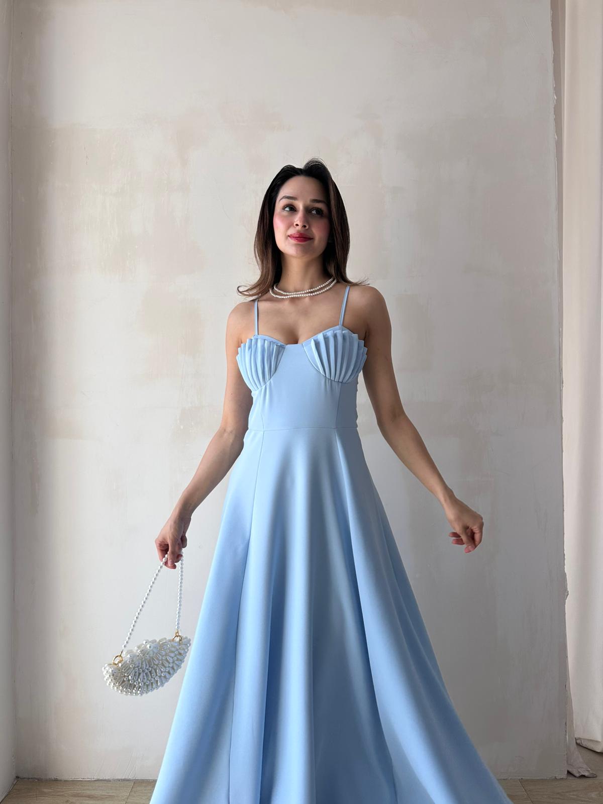 SPRİT Maxi Elbise 9345 - Mavi
