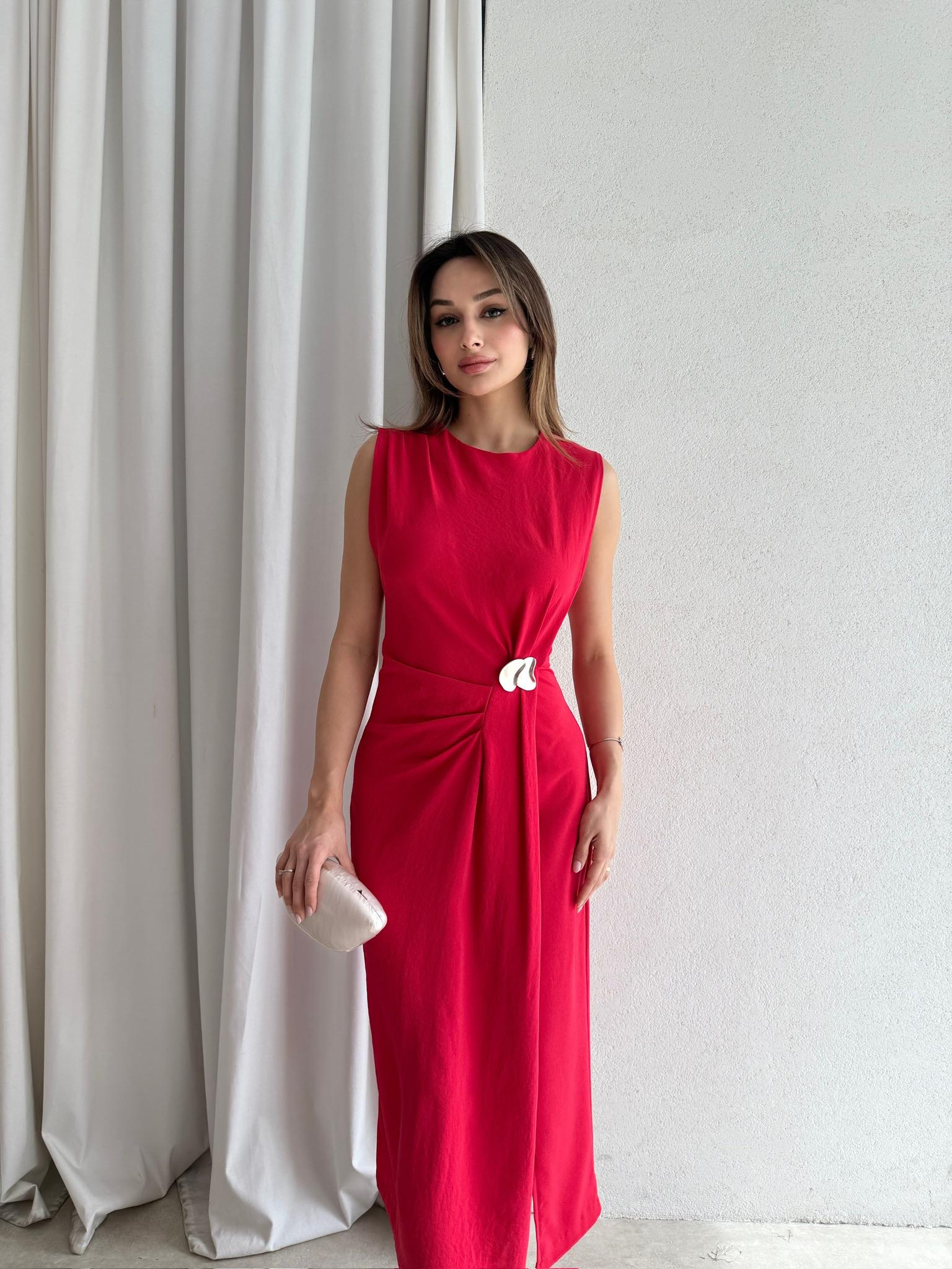 STACİE Midi Elbise 5985 - Nar Çiçeği