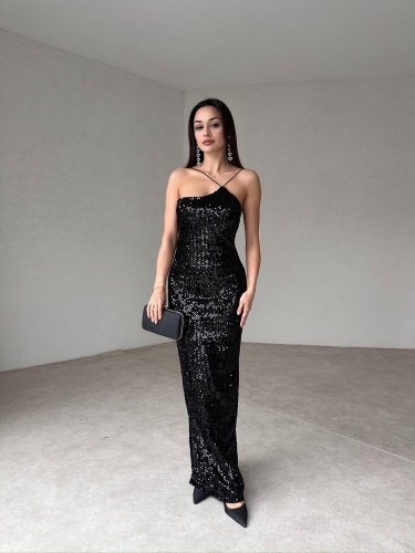 STONE Maxi Elbise 3014 - Siyah - 2