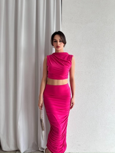 Streç Formlu MARCO Takım 6458 - Pembe - Mooi Butik