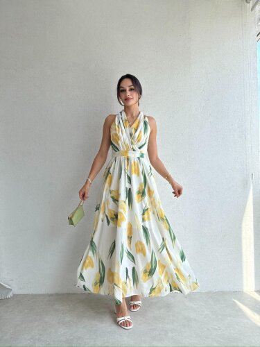 SUNRİSE Maxi Elbise 7868 - Sarı