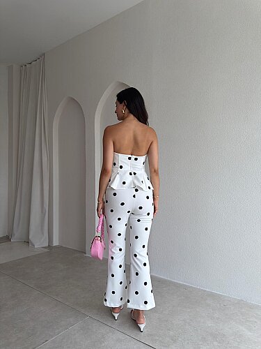 SWETRA Puantiyeli Tulum 3681 - Beyaz - 3