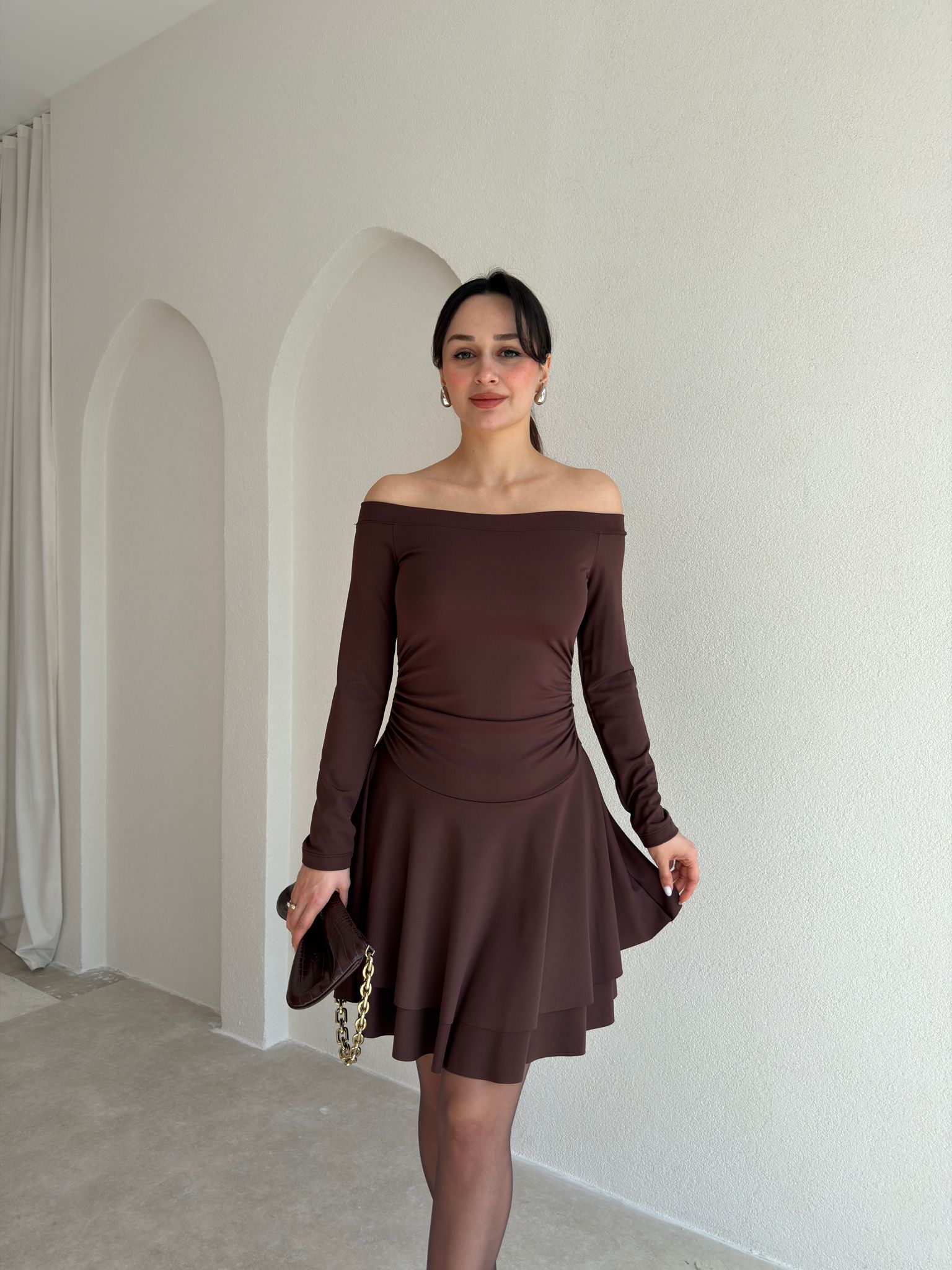 TAMİ Elbise 9067 - Acı Kahve