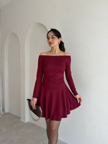 TAMİ Elbise 9067 - Bordo - 1