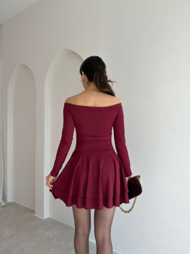 TAMİ Elbise 9067 - Bordo - 3