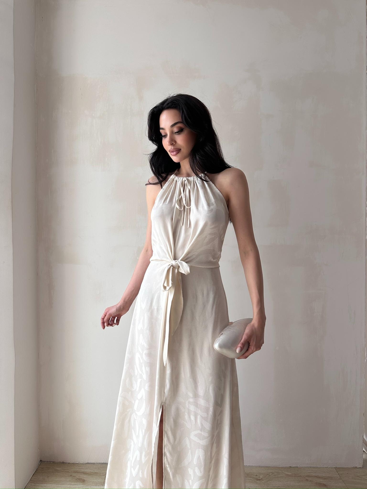 TARON Maxi Elbise 6489 - Krem