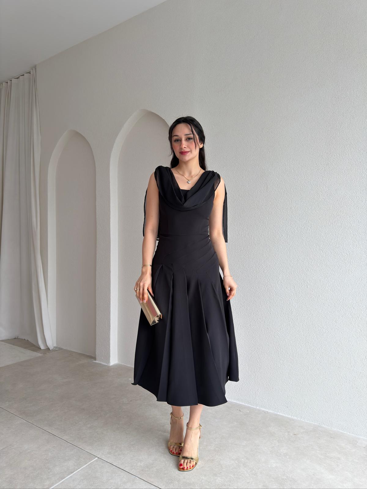 TERİER Midi Elbise 2222 - Siyah