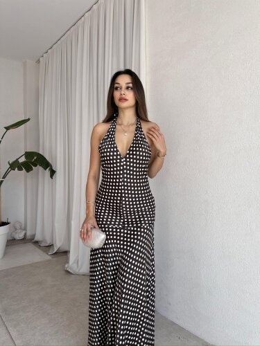 THANOS Maxi Elbise 8527 - Acı Kahve - Mooi