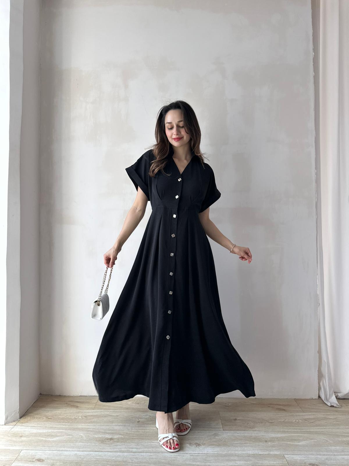 TİTA Maxi Elbise 4736 - Siyah