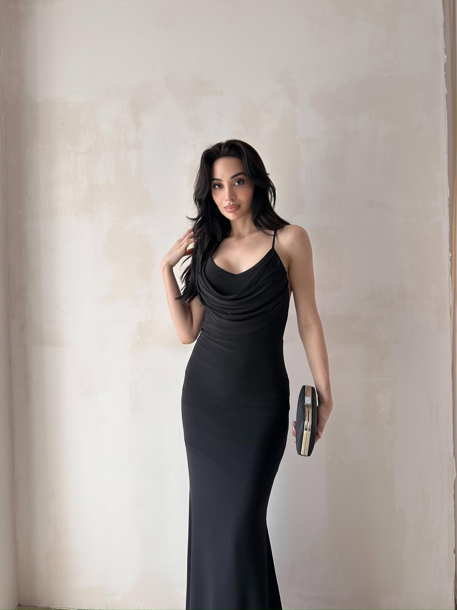 TOKYO Maxi Elbise 5748 - Siyah