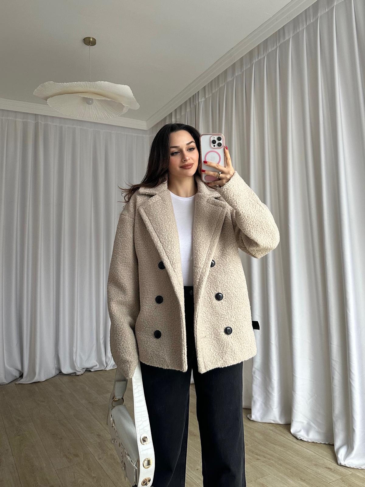 TOMRİS Kısa Kaban 8789 - Krem
