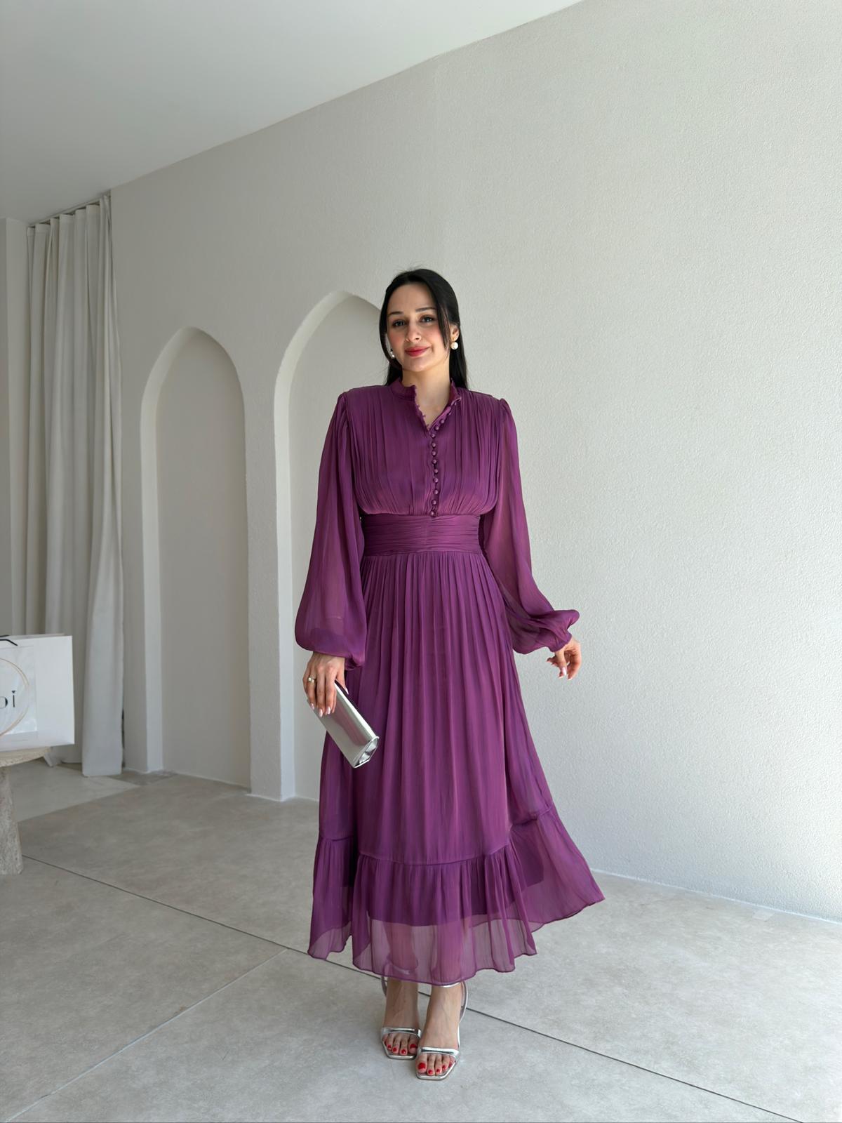 TORY Midi Elbise 6541 - Mor