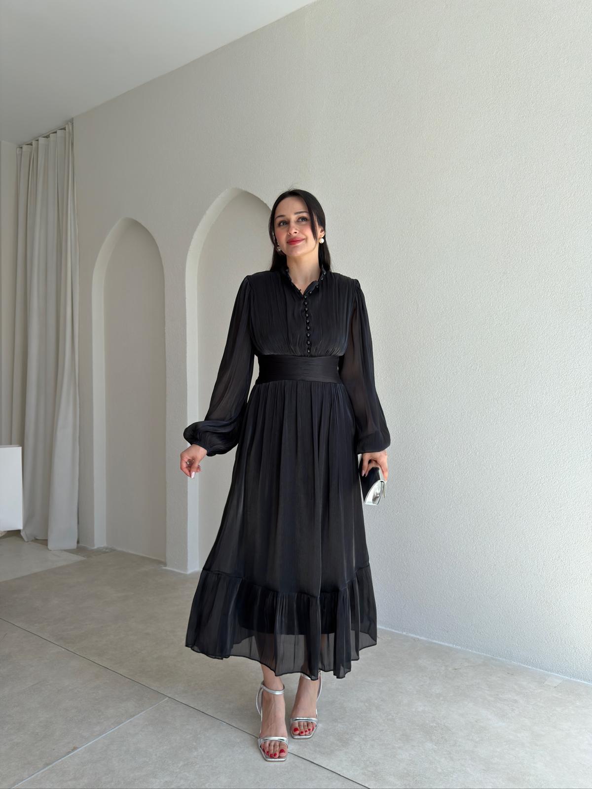 TORY Midi Elbise 6541 - Siyah