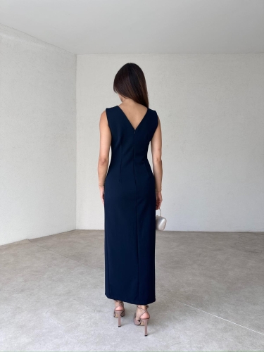 TRACY Maxi Elbise 9843 - Lacivert - 3
