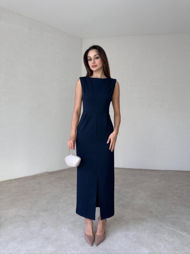 TRACY Maxi Elbise 9843 - Lacivert - 2