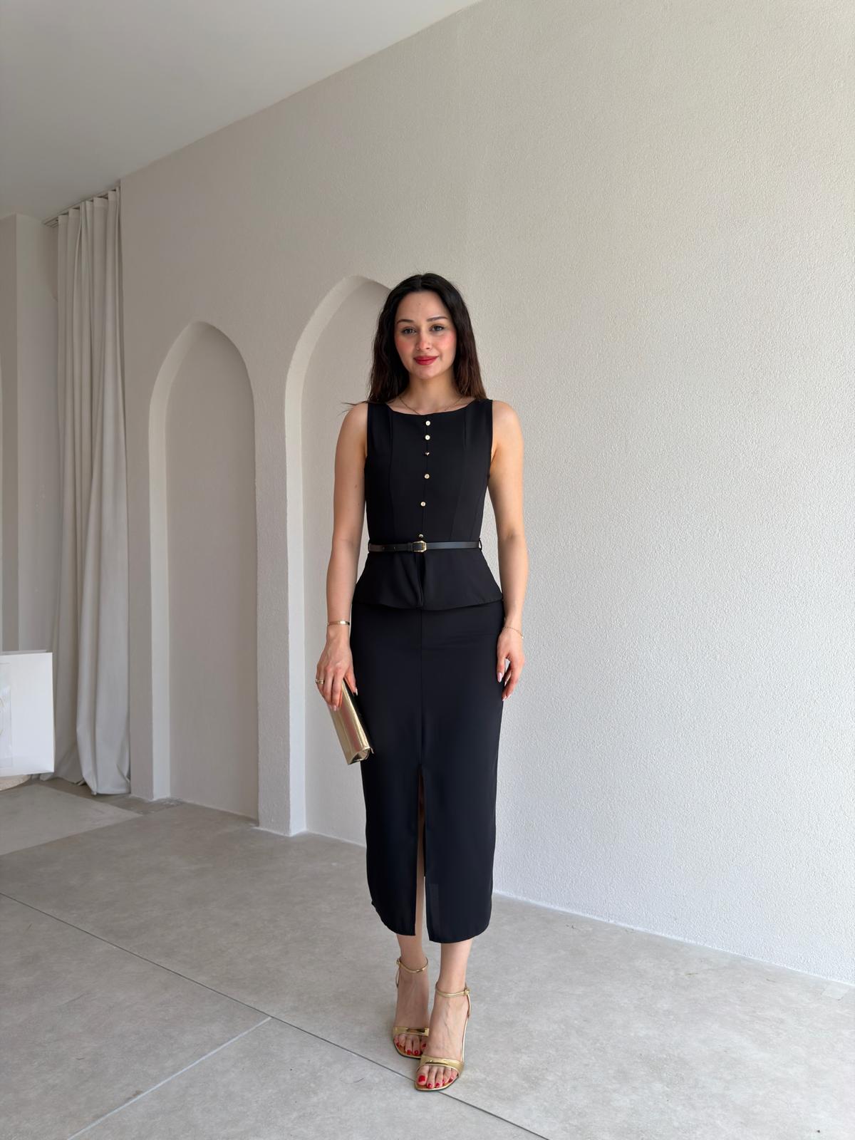 TURTLE Midi Elbise 5516 - Siyah