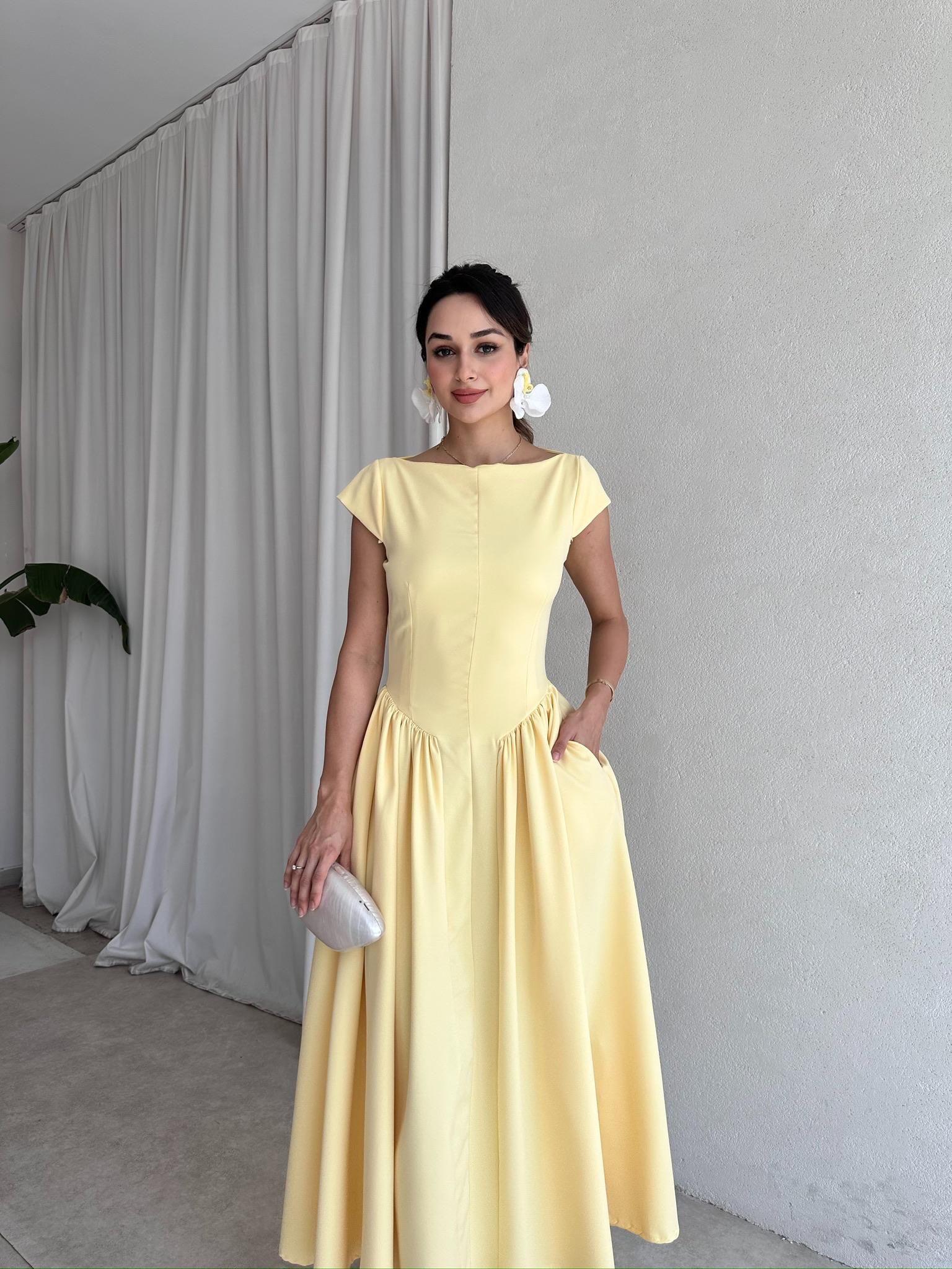 VANESSA Maxi Elbise 7679 - Sarı