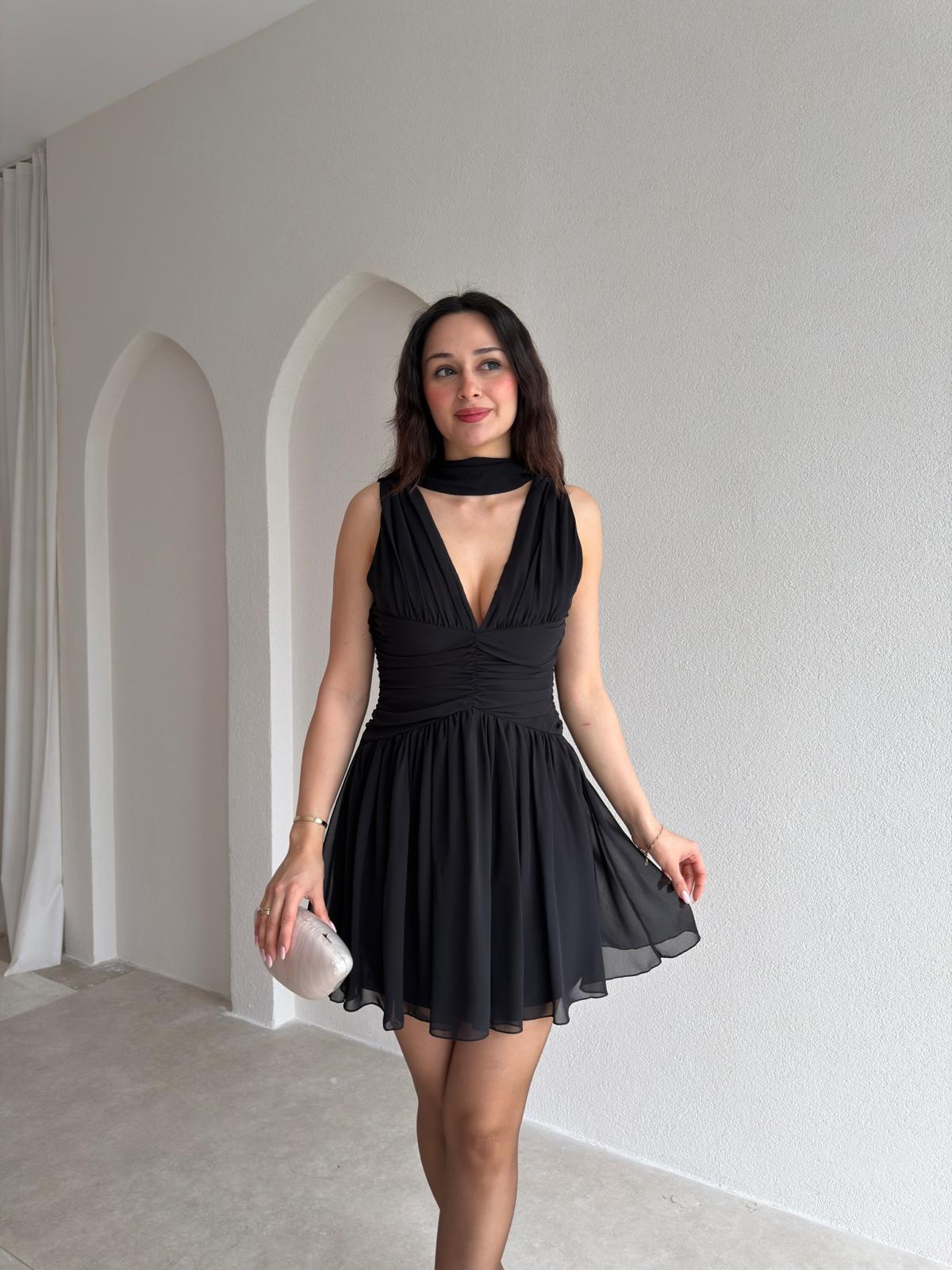 VİCTORİA Mini Elbise 0922 - Siyah