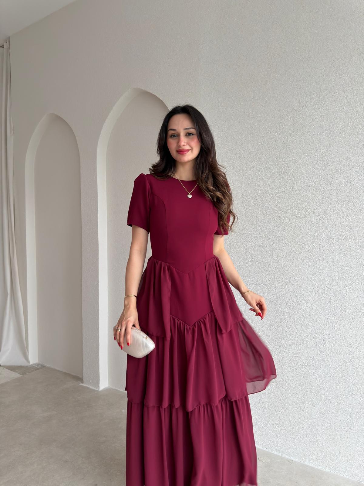 VİLLEROY Midi Elbise 1700 - Bordo