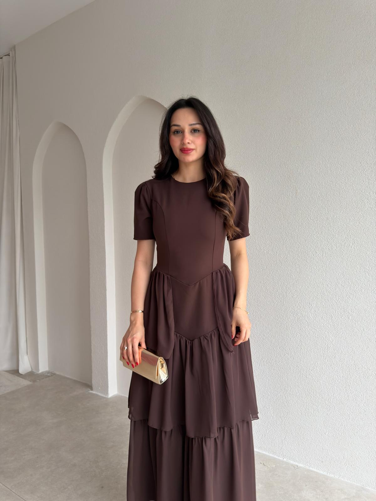 VİLLEROY Midi Elbise 1700 - Acı Kahve