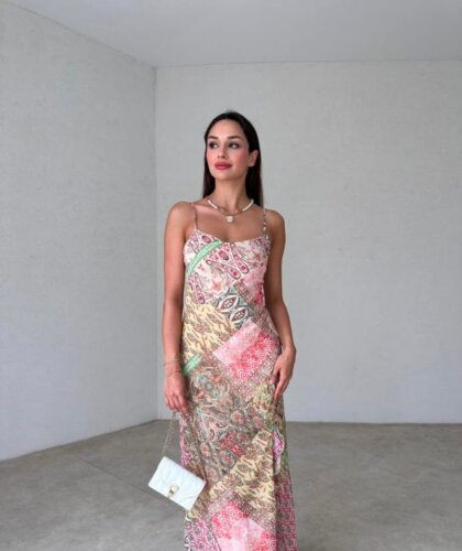 VİLOGE Maxi Elbise 4873 - Pudra - Mooi Butik