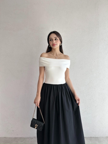 VOLTER Maxi Elbise 8488 - Beyaz - Mooi Butik