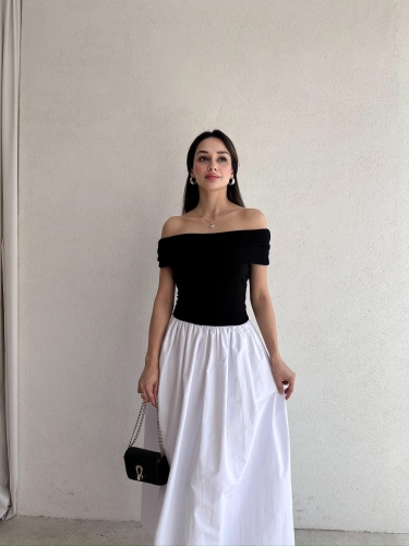 VOLTER Maxi Elbise 8488 - Siyah - Mooi Butik