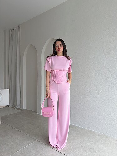 WALLET Üçlü Takım 5482 - Pembe - Mooi Butik