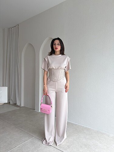 WALLET Üçlü Takım 5482 - Vizon - Mooi Butik