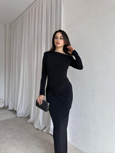 WAYLAY Maxi Elbise 8582 - Siyah - Mooi