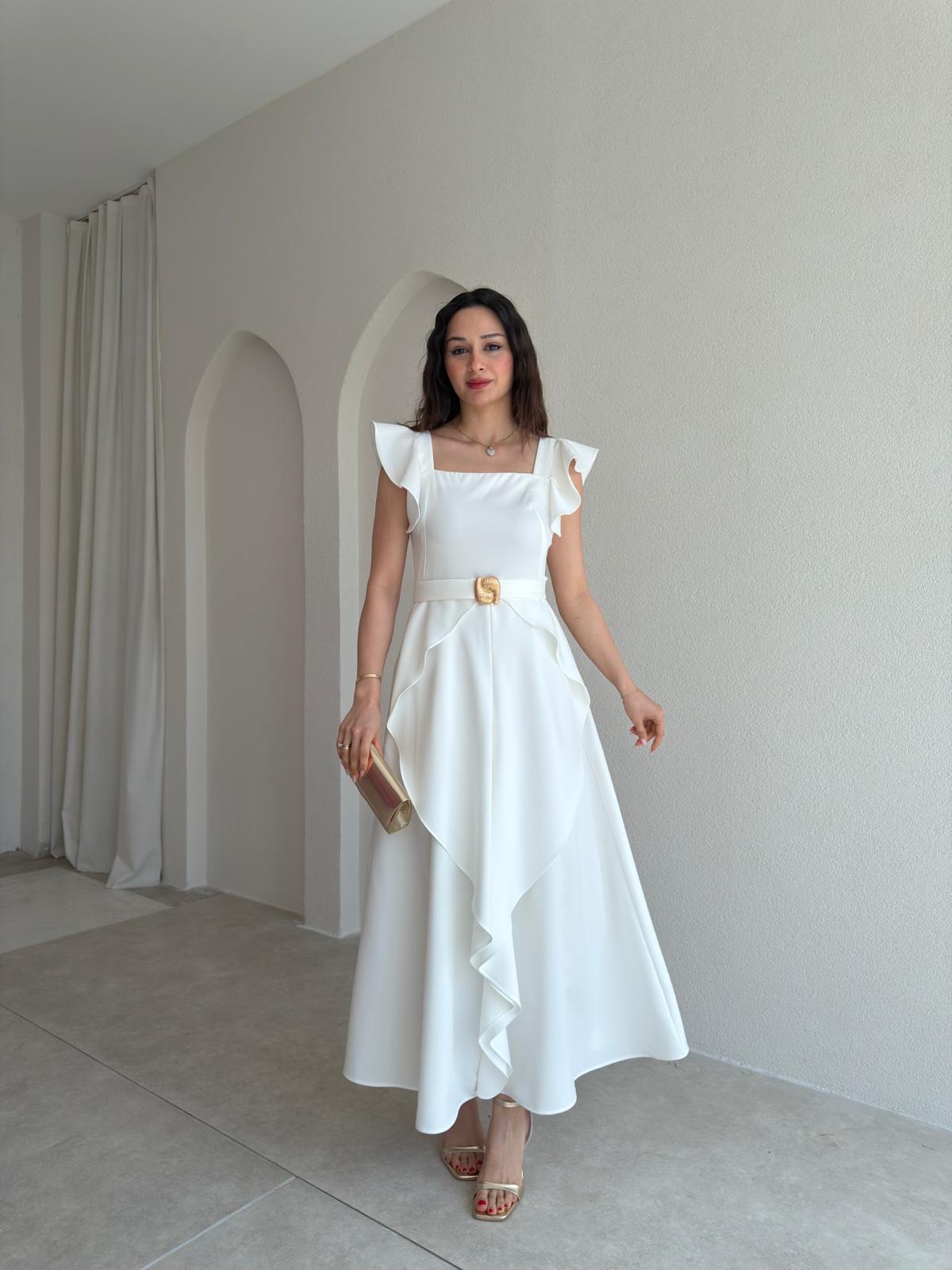 WAYNE Maxi Elbise 5784 - Beyaz