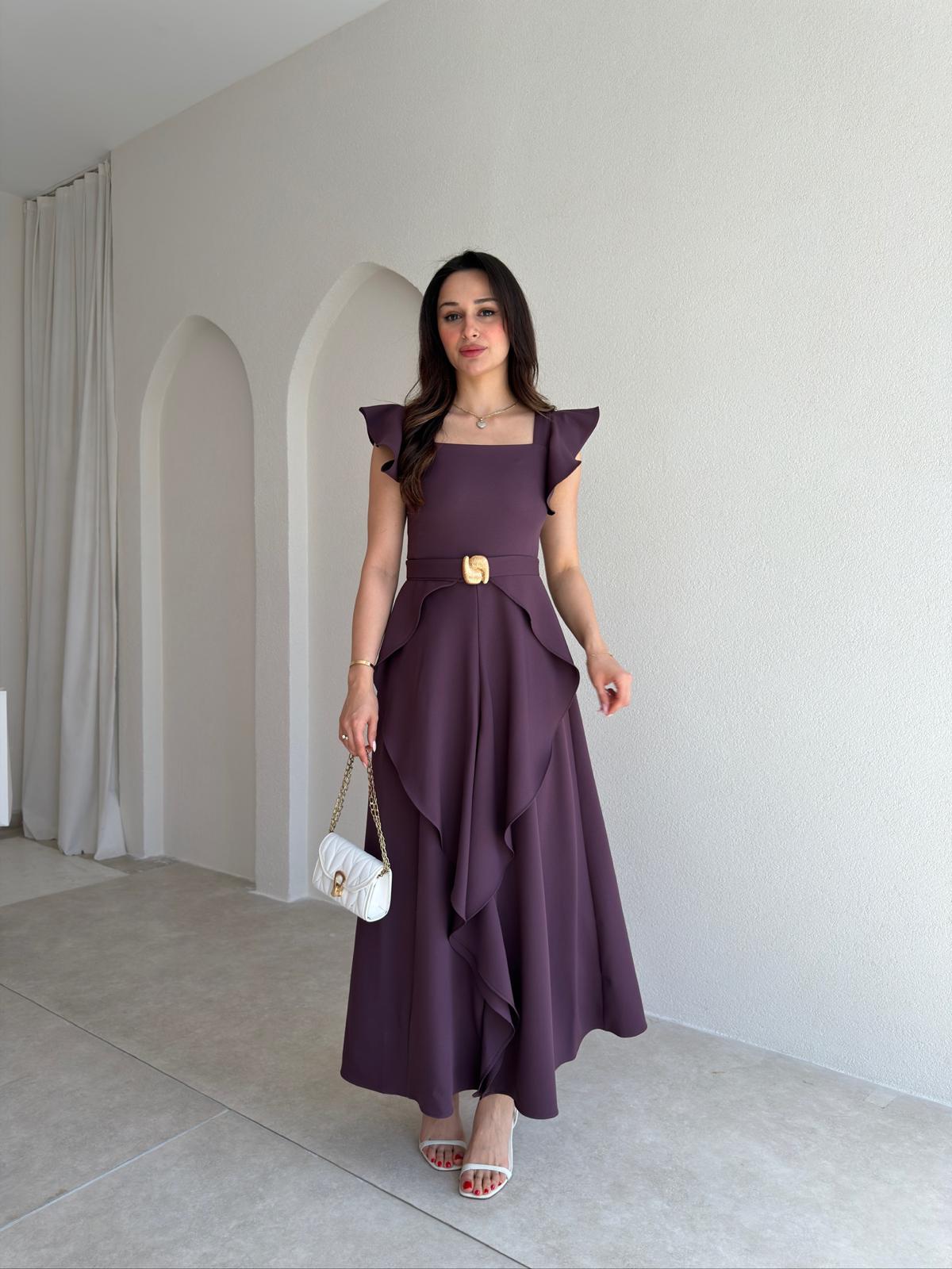 WAYNE Maxi Elbise 5784 - Mor
