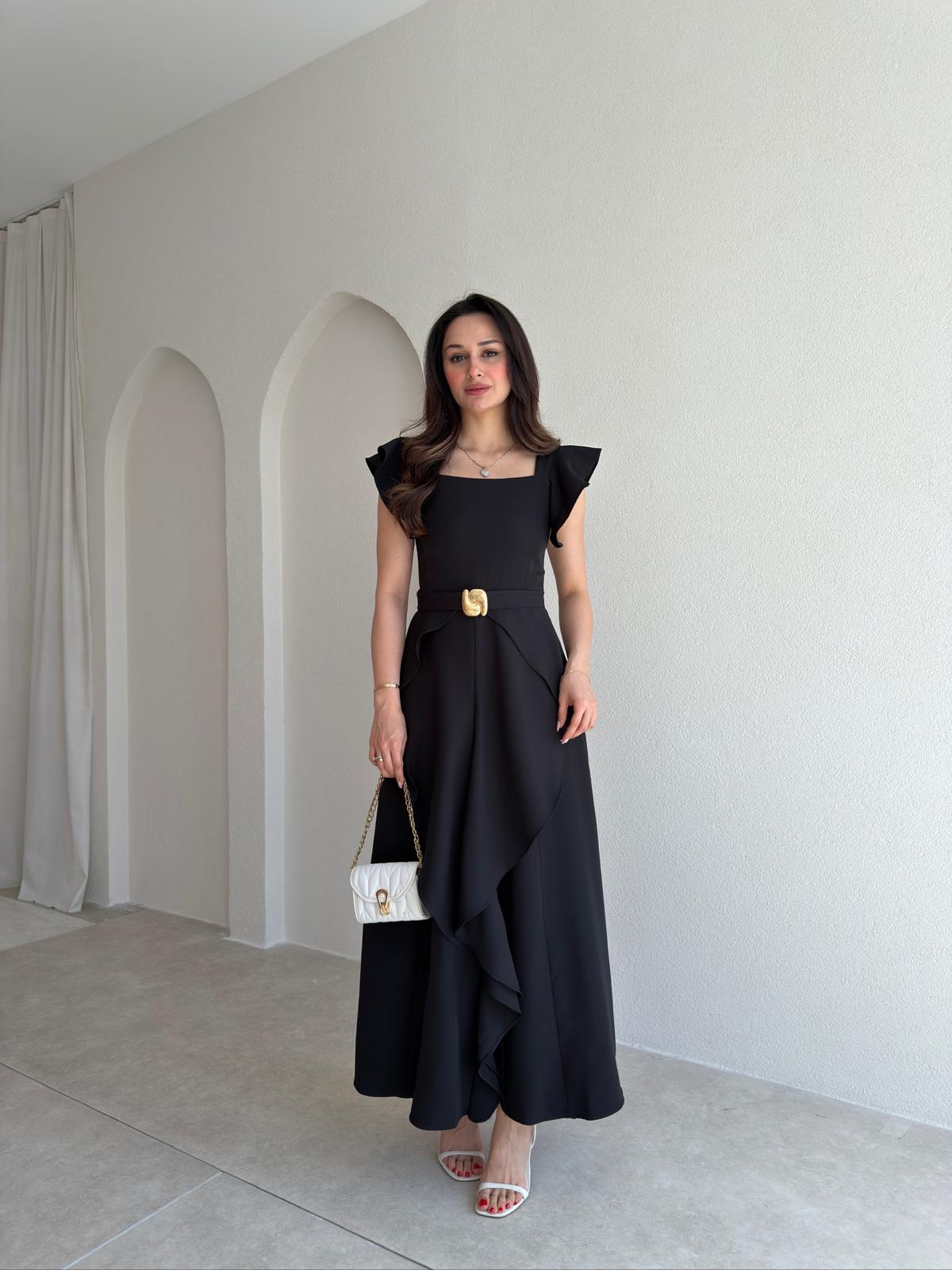 WAYNE Maxi Elbise 5784 - Siyah