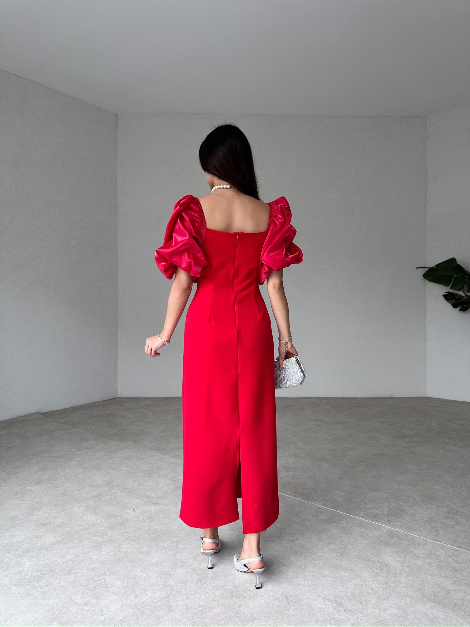 WERELLA Maxi Elbise 0505 - Kırmızı - 4