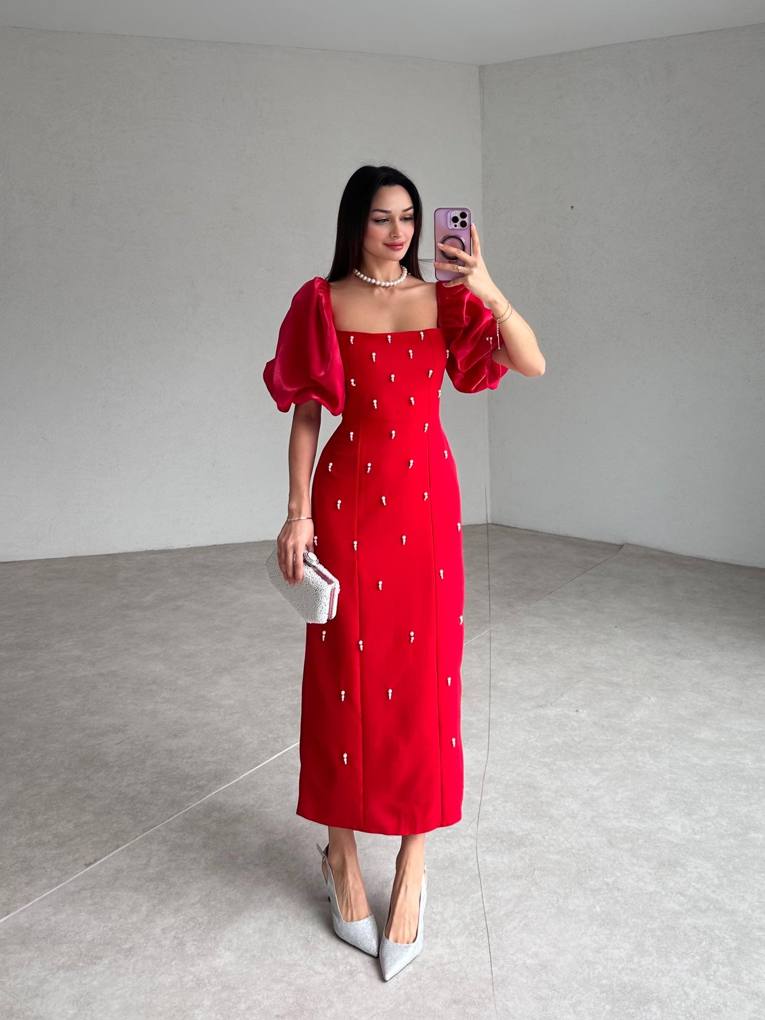WERELLA Maxi Elbise 0505 - Kırmızı - 2