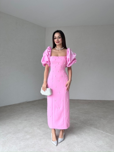 WERELLA Maxi Elbise 0505 - Pembe - 3