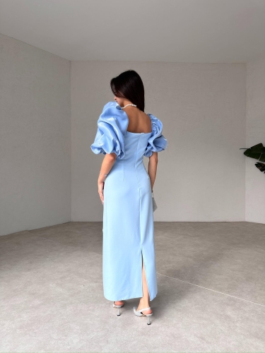 WERELLA Maxi Elbise 0505 - Bebe Mavisi - 4