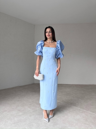 WERELLA Maxi Elbise 0505 - Bebe Mavisi - 2
