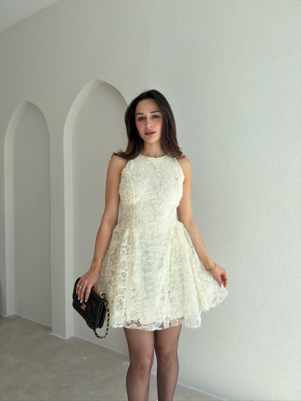 WİLBUR Mini Elbise 1024 - Krem
