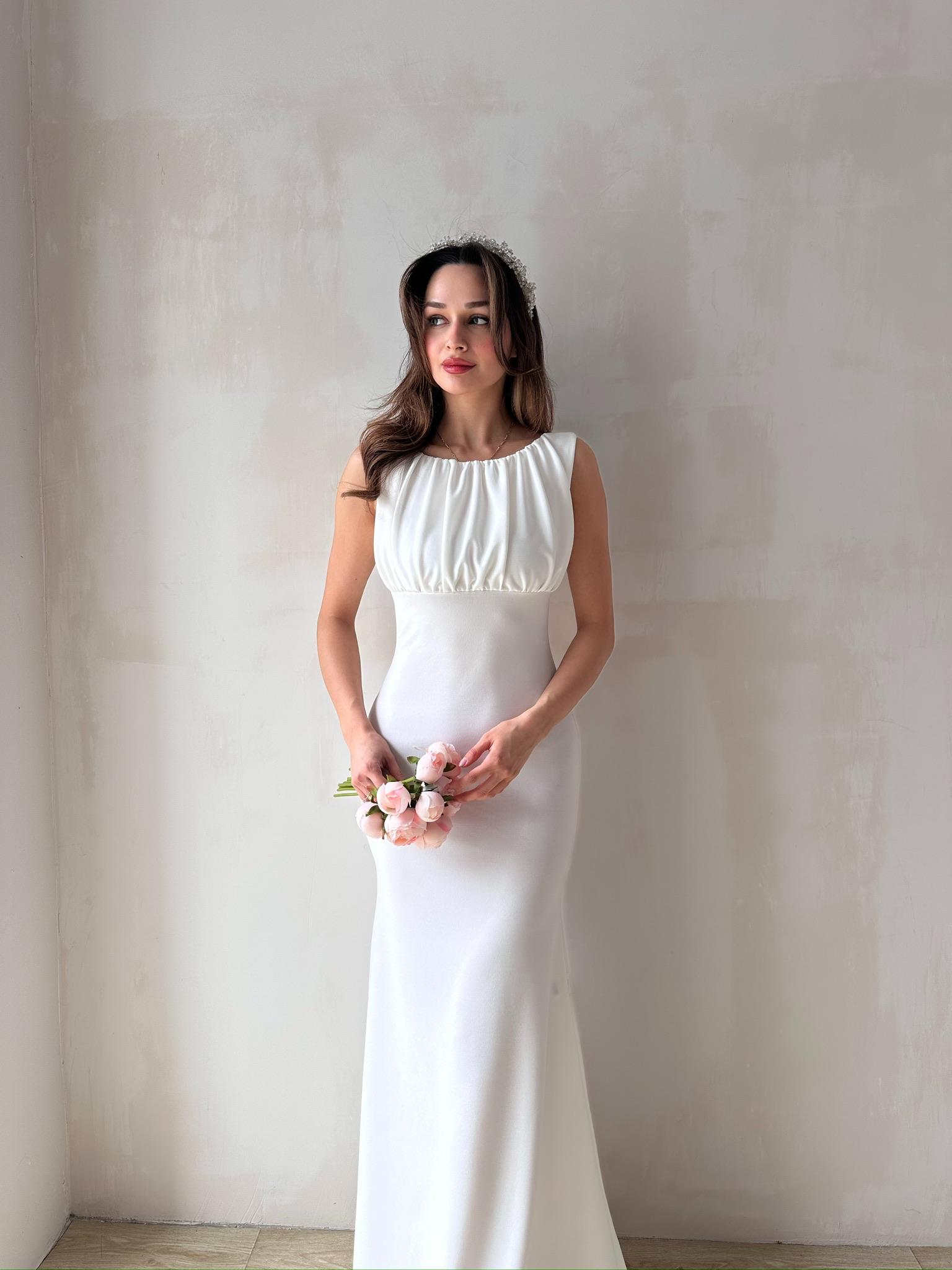 WİND Maxi Elbise 7401 - Beyaz