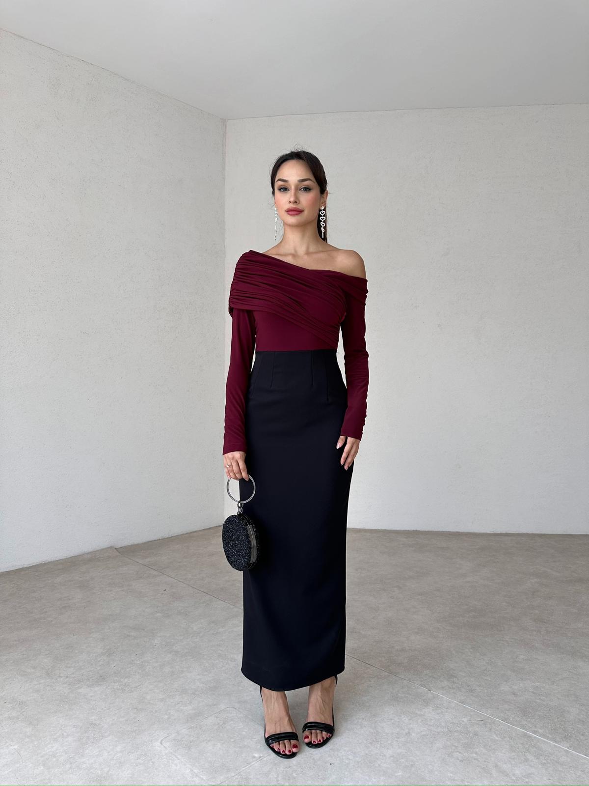 WİNNİE Maxi Elbise 8932 - Bordo - 2