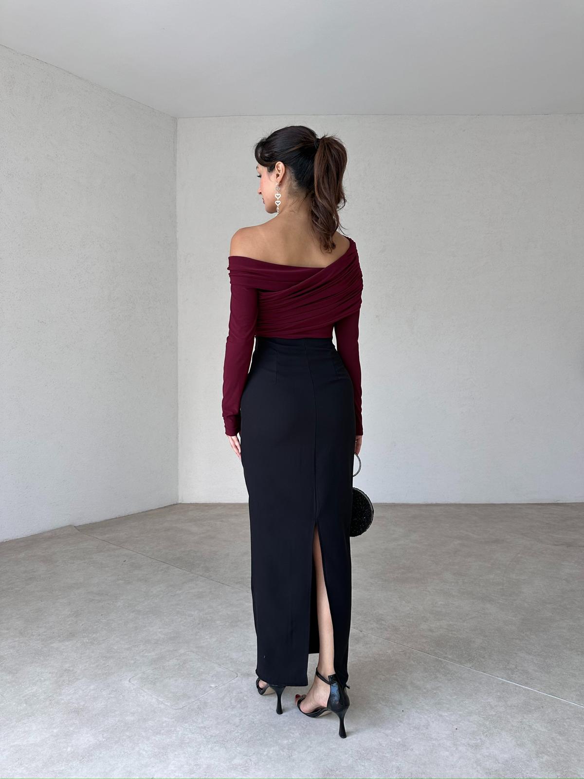 WİNNİE Maxi Elbise 8932 - Bordo - 4