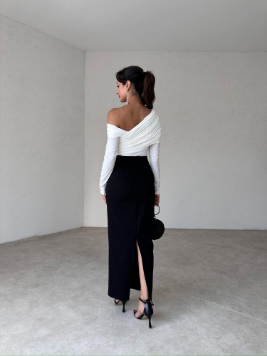 WİNNİE Maxi Elbise 8932 - Beyaz - 4