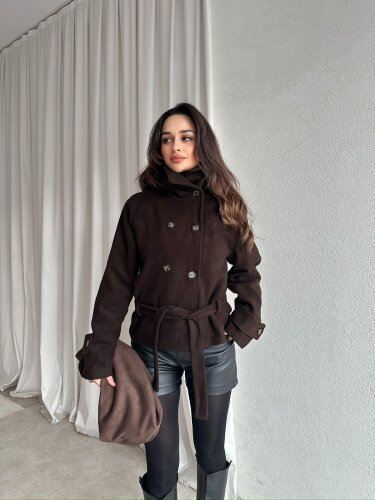 WOLDE Kuşaklı Ceket 8784 - Acı Kahve - Mooi Butik