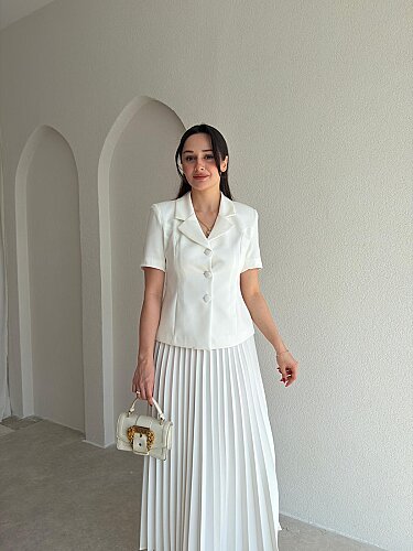 WOLFORD Etekli Takım 8958 - Beyaz - Mooi Butik