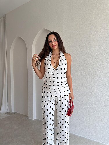 WOLVER Puantiyeli Takım 9003 - Beyaz - Mooi Butik