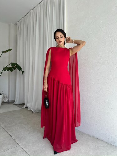 WONKA Maxi Elbise 8486 - Kırmızı - Mooi