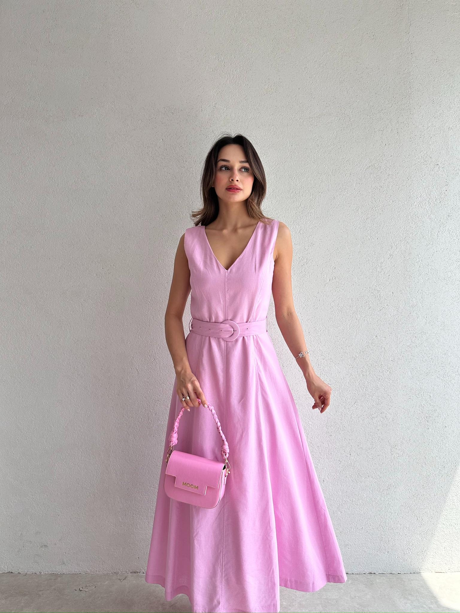 YOKANA Midi Elbise 5667 - Pembe