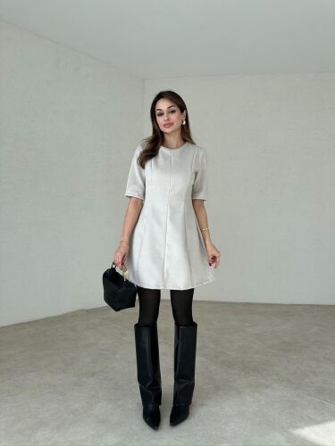 YULİANA Mini Elbise 3560 - Bej - 2
