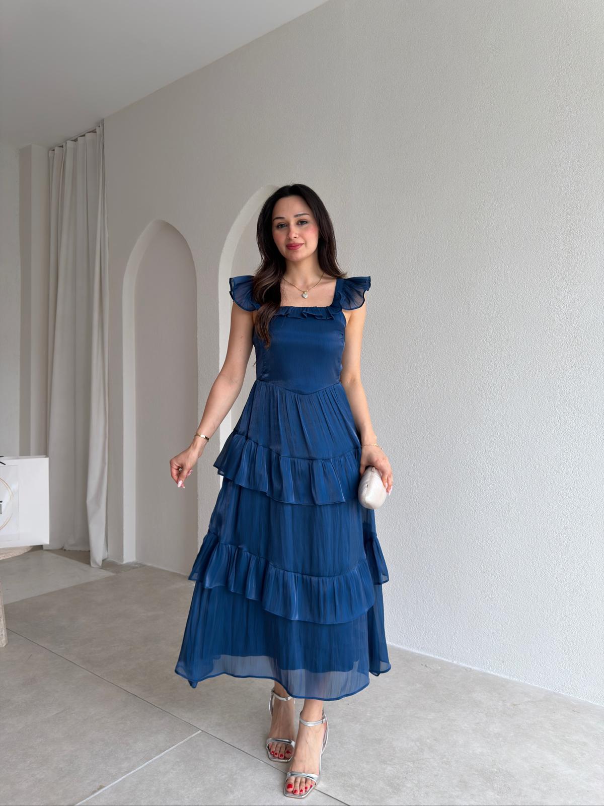 YVONNE Midi Elbise 7546 - Lacivert